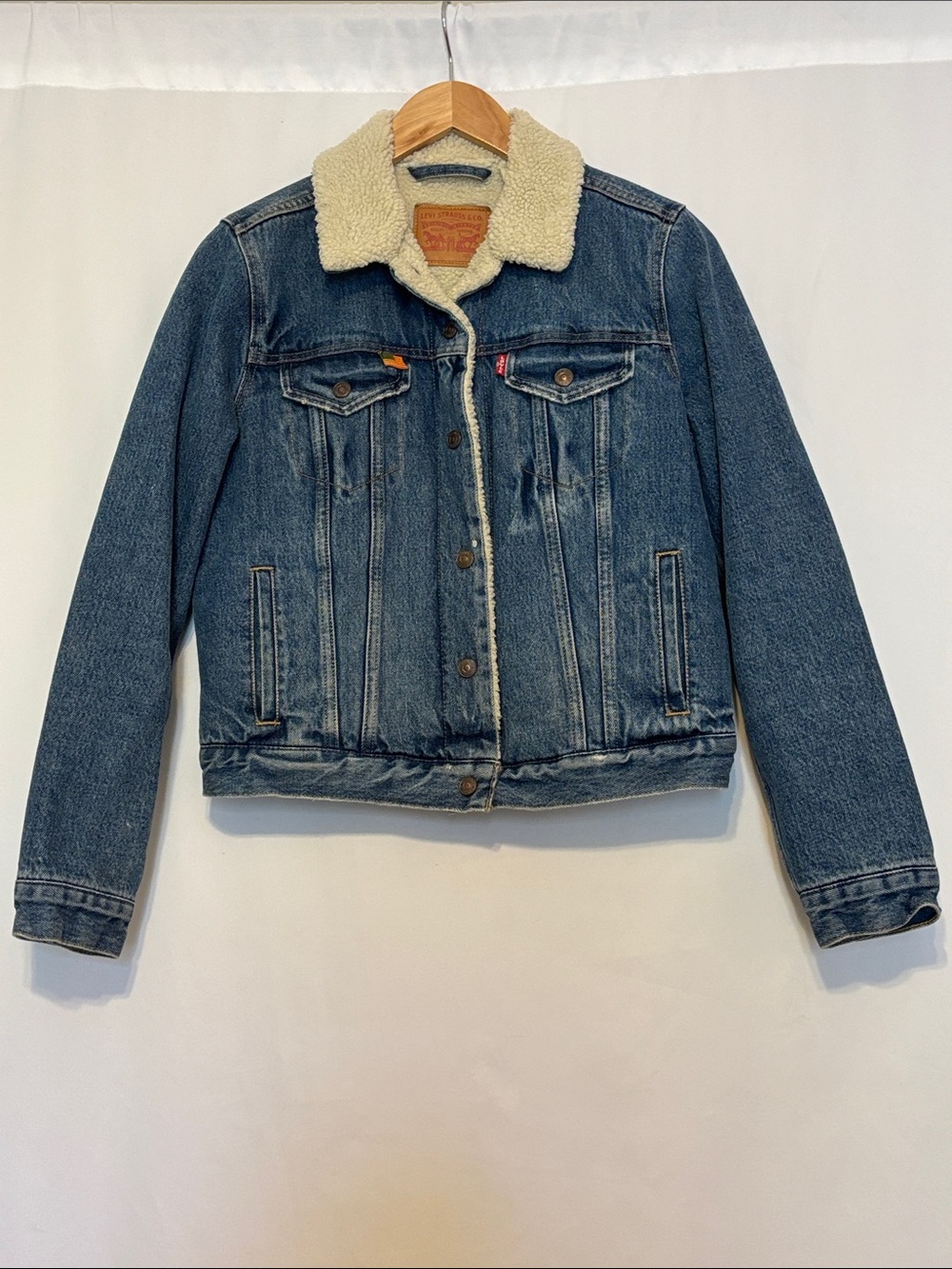 Levi's Sherpa Trucker Denim Jacket Blue Size Small